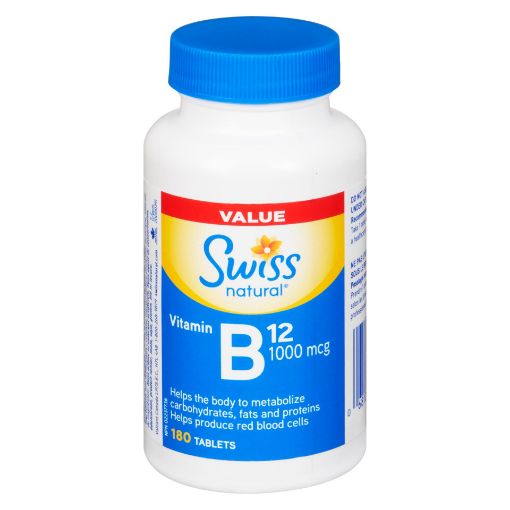 Picture of SWISS NATURAL VITAMIN B12 - VALUE SIZE TABLET 1000MCG 180S                 