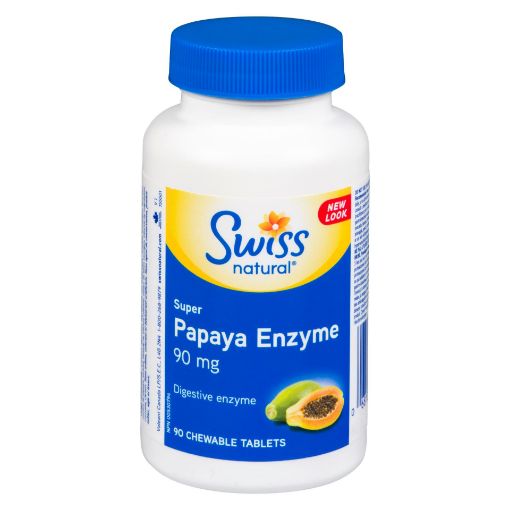 Picture of SWISS NATURAL PAPAYA ENZYME CHEWABLE TABLET 90MG 90S                       