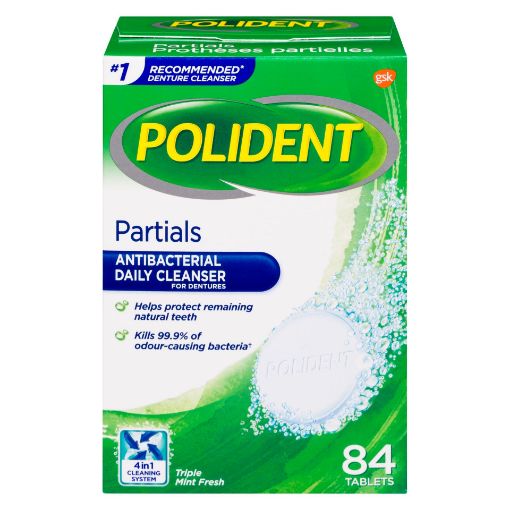 Picture of POLIDENT PARTIALS DAILY DENTURE CLEANSER TABLETS 84S