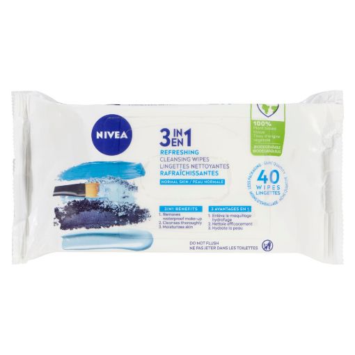 Picture of NIVEA 3-IN-1 BIODEGRADABLE NORMAL SKIN CLEANSING WIPES 40S
