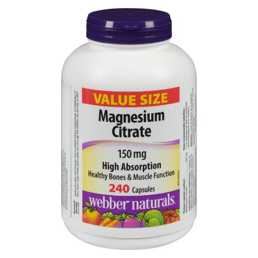 Picture of WEBBER NATURALS MAGNESIUM CITRATE 150MG VALUE SIZE CAPSULES 240S