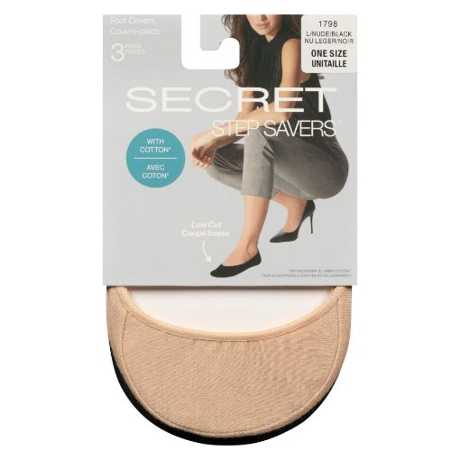 Picture of SECRET STEP SAVER FOOTCOVER - LIGHT NUDE/BLK 0/S 3PR