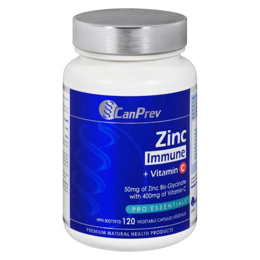 Picture of CANPREV ZINC 50MG+VITAMIN C 400 - VEGETABLE CAPSULES 120S