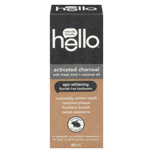 Picture of HELLO ACTIVATED CHARCOAL FLUORIDE FREE WHITENING TOOTHPASTE 82ML