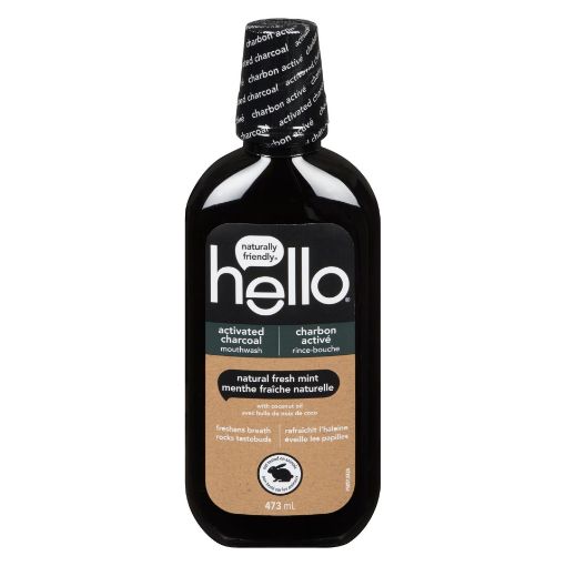 Picture of HELLO ACTIVATED CHARCOAL MOUTHWASH - MINT 473ML