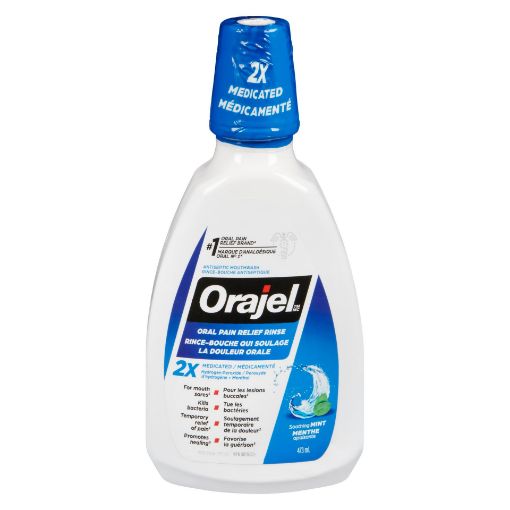 Picture of ORAJEL ANTISEPTIC PAIN RELIEF RINSE - SOOTHING MINT 473ML
