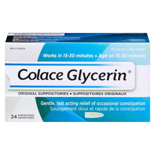 Picture of COLACE GLYCERIN SUPPOSITORIES - ADULT 24S                                  