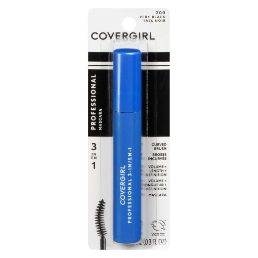 Picture of COVERGIRL PROFESSIONAL 3-IN-1 MASCARA - CURVED BRUSH - VERY BLACK          