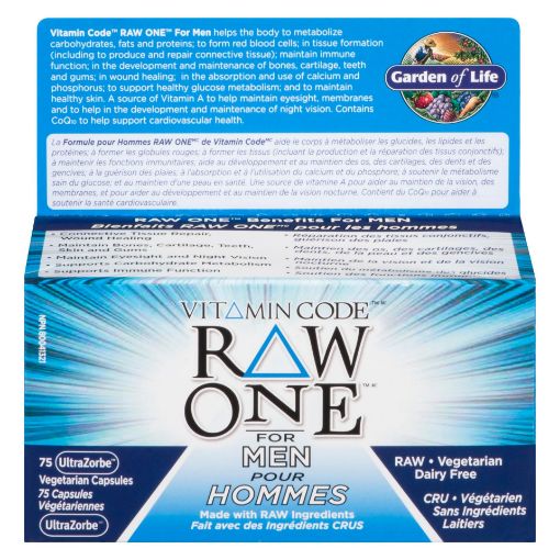 Picture of GARDEN OF LIFE RAW ONE MULTI-VITAMIN - FOR MEN - VEGETARIAN CAPSULES 75S