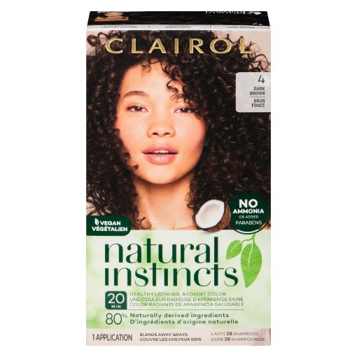 Picture of CLAIROL NATURAL INSTINCTS HAIR COLOUR - 4 DARK BROWN -NUTMEG