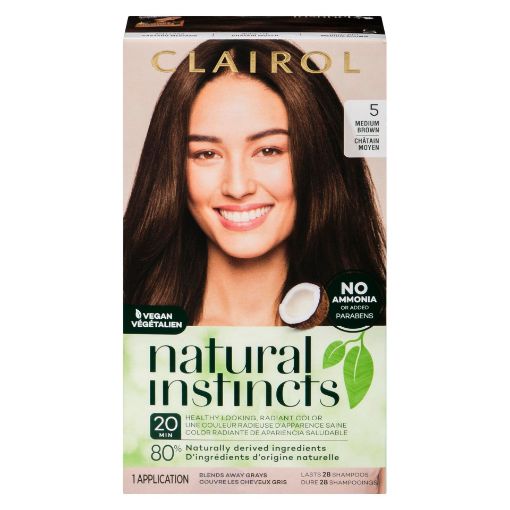Picture of CLAIROL NATURAL INSTINCTS HAIR COLOUR - 5 MEDIUM BROWN - HAZELNUT
