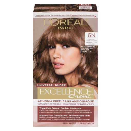 Picture of LOREAL EXCELLENCE NUDES HAIR COLOUR - NATURAL LIGHT BROWN 6N