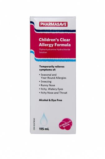Picture of PHARMASAVE CHILDRENS ALLERGY FORMULA CLEAR 6.25MG 115ML