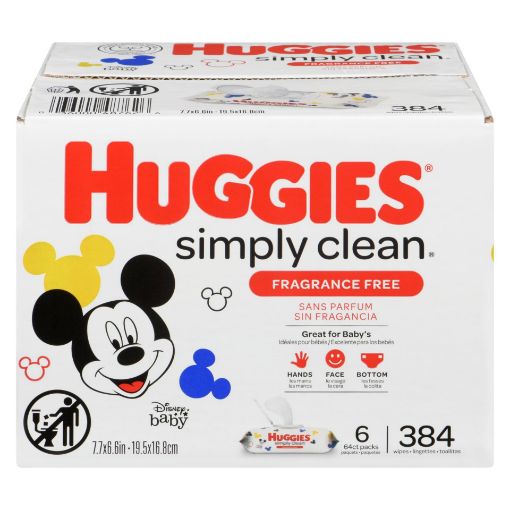 Picture of HUGGIES SIMPLY CLEAN WIPES UNSCENTED 384S                                  