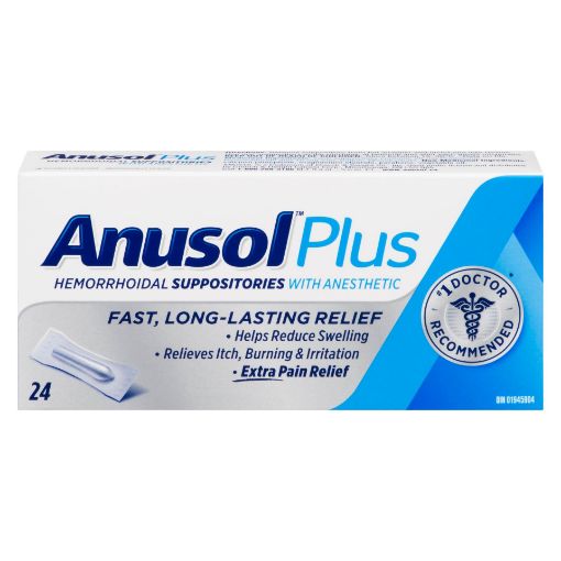 Picture of ANUSOL PLUS SUPPOSITORY 24S                                                