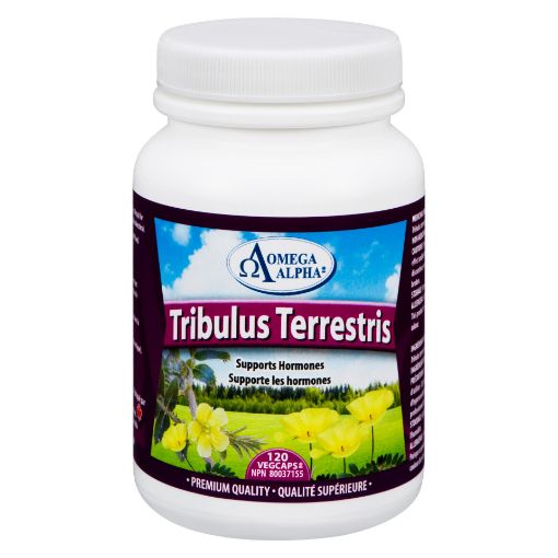 Picture of OMEGA ALPHA TRIBULUS TERRESTRIS - VEGETABLE CAPSULES - SUPPORTS HORMONES 120S              