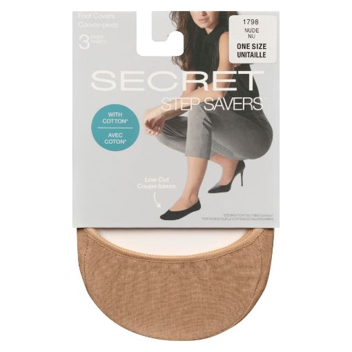 Picture of SECRET FOOT COVERS - COTTON - NUDE - O/S 3PR