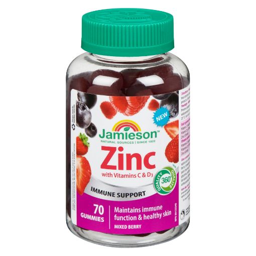 Picture of JAMIESON ZINC W/  VITAMIN C AND D GUMMIES 70S