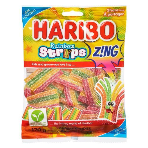 Picture of HARIBO RAINBOW STRIPS GUMMIES 170GR