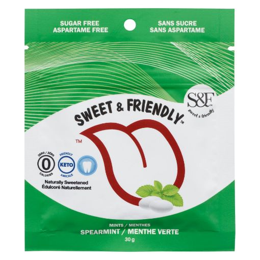 Picture of SWEET and FRIENDLY MINTS - SUGAR FREE - SPEARMINT 30GR