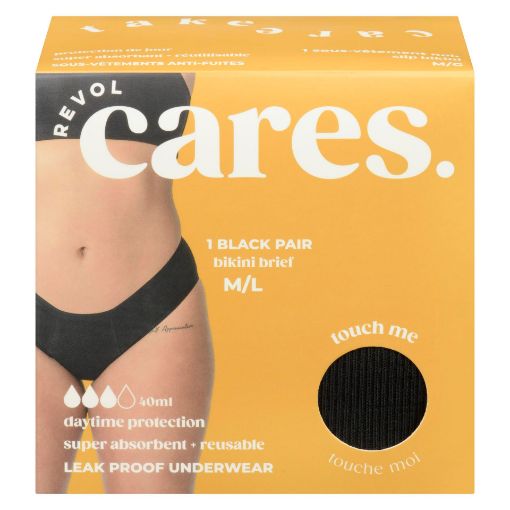 Picture of REVOL CARES ESSENTIALS BIKINI BRIEF BLACK MEDIUM/LARGE