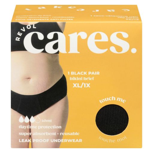 Picture of REVOL CARES ESSENTIALS BIKINI BRIEF BLACK EXTRA LARGE/PLUS SIZE 1X