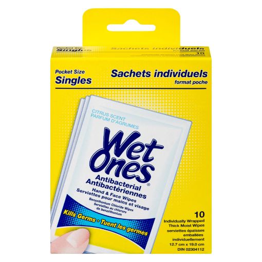 Picture of WET ONES ANTI BACTERIAL WIPES - CITRUS 10S