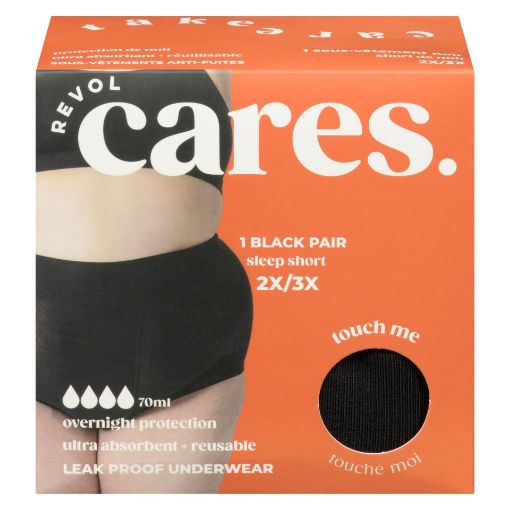 Picture of REVOL CARES ESSENTIALS SLEEP SHORT BLACK PLUS SIZE 2X/PLUS SIZE 3X