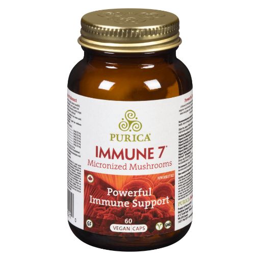 Picture of PURICA IMMUNE 7 MICRONIZED MUSHROOMS - POWERFUL IMMUNE SUPPORT CAPS 60S