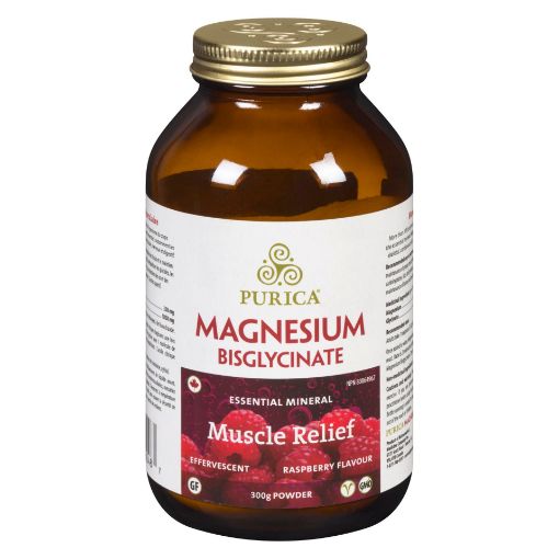 Picture of PURICA MAGNESIUM BISGYCINATE EFFERVESCENT POWDER - RASPBERRY 300GR                   