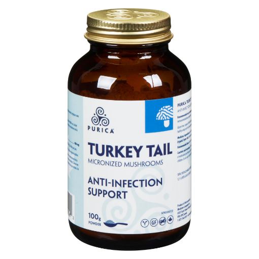 Picture of PURICA TURKEY TAIL MICRONIZED MUSHROOMS - ANTI-INFECTION SUPPORT POWDER 100GR