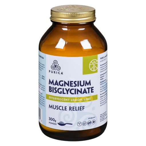 Picture of PURICA MAGNESIUM BISGLYCINATE EFFERVESCENT POWDER - LEMON/LIME 330GR  