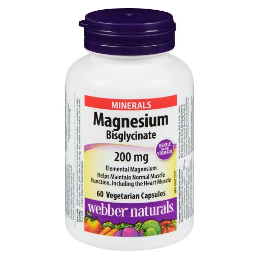 Picture of WEBBER NATURALS MAGNESIUM BISGLYCINATE 200MG CAPSULES 60S