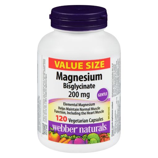 Picture of WEBBER NATURALS MAGNESIUM BISGLYCINATE 200MG CAPSULES 120S