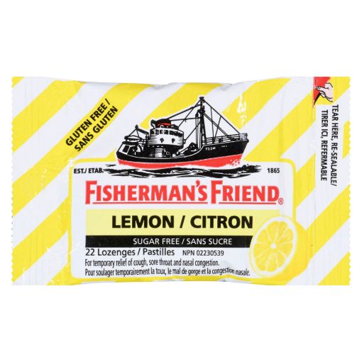 Picture of FISHERMANS FRIEND LOZENGES - LEMON - SUCROSE FREE 22S                      