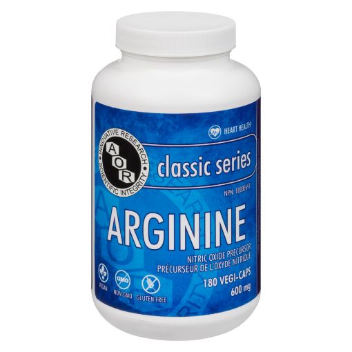 Picture of AOR ARGININE - HEART HEALTH AND NITRIC OXIDE SUPPORT 600MG 180S