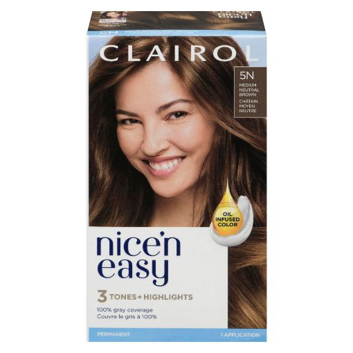 Picture of CLAIROL NICE N EASY HAIR COLOUR - 5N MEDIUM NEUTRAL BROWN                  