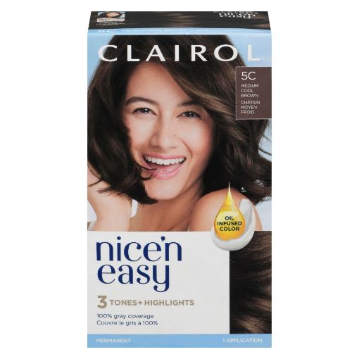 Picture of CLAIROL NICE N EASY HAIR COLOUR - 5C MEDIUM COOL BROWN                     