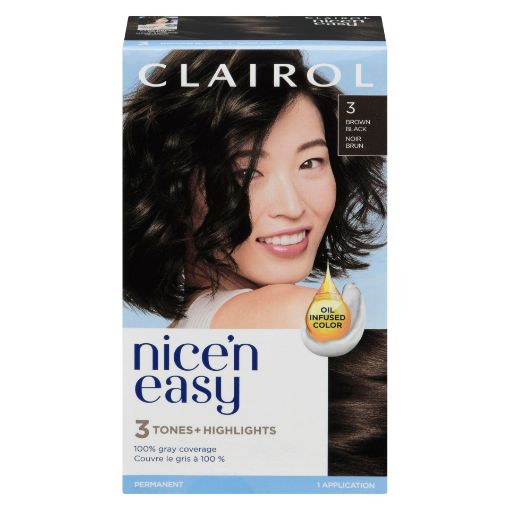 Picture of CLAIROL NICE N EASY HAIR COLOUR - 3 BROWN BLACK                            