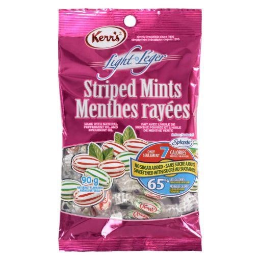 Picture of KERRS STRIPED MINTS - STEVIA - NSA 90GR