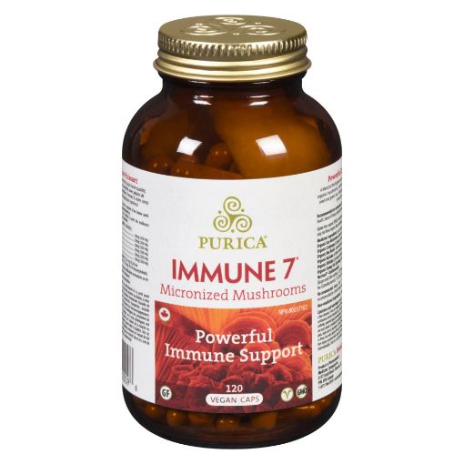 Picture of PURICA IMMUNE 7 MICRONIZED MUSHROOMS - POWERFUL IMMUNE SUPPORT CAPSULES 120S