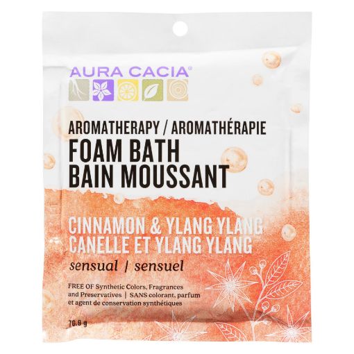 Picture of AURA CACIA FOAM BATH SACHETS - CINN/YLANG YLANG 71GR                       