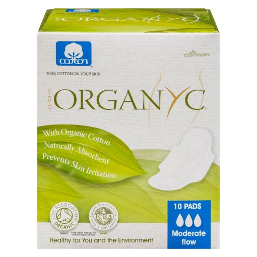 Picture of ORGANYC 100% ORGANIC COTTON PADS - MODERATE FLOW 10S