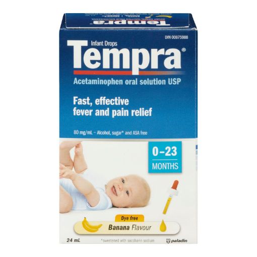 Picture of TEMPRA DROPS - BANANA 80MG/5ML 24ML                                        