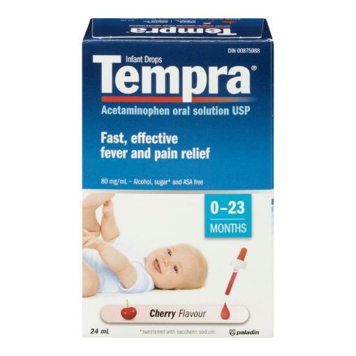 Picture of TEMPRA DROPS - CHERRY 80MG/5ML 24ML                                        