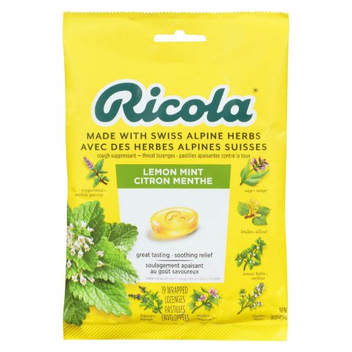 Picture of RICOLA SWISS HERB LOZENGE DROPS - LEMON MINT 19S