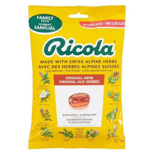 Picture of RICOLA SWISS HERB LOZENGE DROPS - FAMILY BAG MOUNTAIN HERB NSA 45S