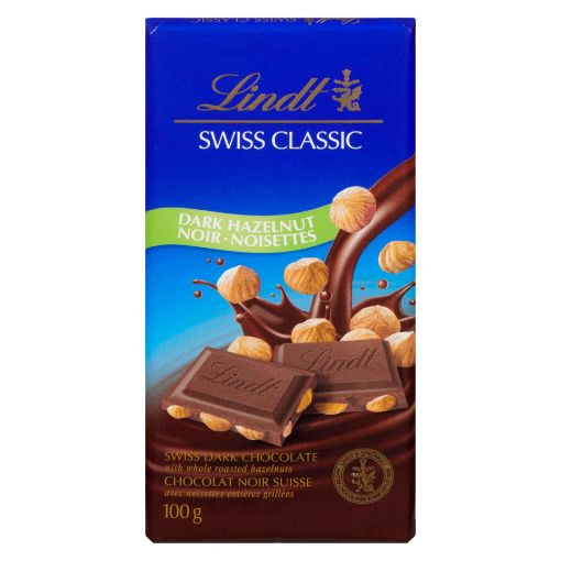 Picture of LINDT SWISS CLASSIC BAR - HAZELNUT DARK 100GR