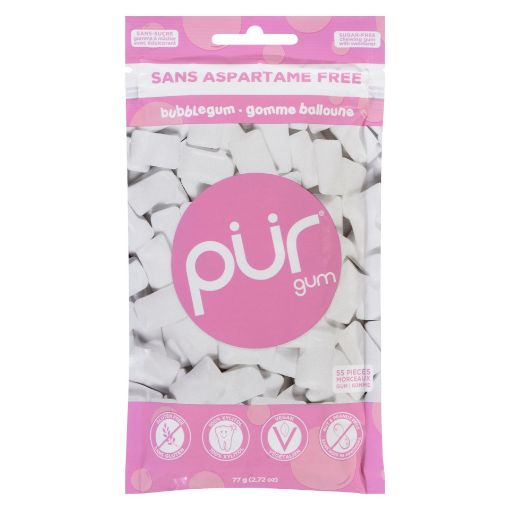 Picture of PUR GUM BAGS - BUBBLEGUM 55S 80GR                                          