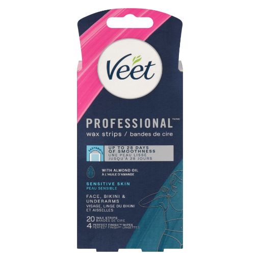 Picture of VEET PROFESSIONAL WAX STRIPS - SENSITIVE SKIN - FACE BIKINI UNDERARM 20S